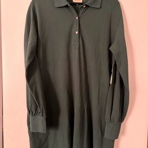 Tuckernuck Junebug Long Sleeve Polo Shirt Dress - Dark Green Women’s